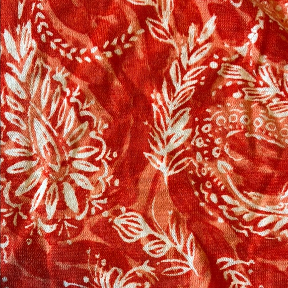 Talbots Orange and White Boxy sweater with 3/4 Sleeves - Picture 3 of 5